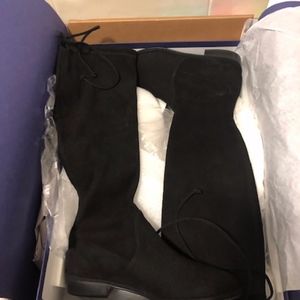 STUART WEITZMAN Kneezie Black Stretch Suede Boots